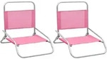 Klappbare Strandst&uuml;hle 2 Stk. Rosa Stoff Vidaxl