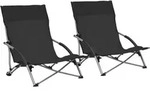 Klappbare Strandst&uuml;hle 2 Stk. Schwarz Stoff Vidaxl