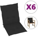 Vidaxl - Gartenstuhlauflagen F&uuml;r Niedriglehner 6 Stk. Schwarz 100x50x3cm
