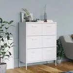 Vidaxl Schubladenschrank Wei&szlig; 80x35x101,5 Cm Stahl