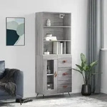 Highboard Grau Sonoma 69,5x34x180 Cm Holzwerkstoff Vidaxl