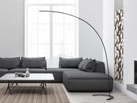 Trio - Led Bogenlampe Shanghai Dimmbar, 200cm Ausladung, Metall Schwarz