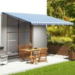 Markisenbespannung Blau Und Wei&szlig; 5x3,5 M - Vidaxl