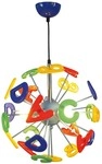 Naeve Leuchten - Pendelleuchte H&auml;ngelampe Kinderkeuchte Spielzimmer Bunt Buchstaben