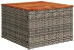 Gartentisch Grau 55x55x37 Cm Poly Rattan Und Akazienholz Vidaxl