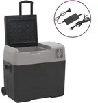 K&uuml;hlbox Mit Rollen Und Adapter Schwarz & Grau 40 L Polypropylen Vidaxl
