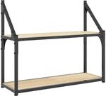 Wandregal 2 F&auml;cher Sonoma-eiche 60x21x51 Cm Holzwerkstoff Vidaxl