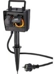 Hama Gartensteckdose 2-fach Ip44 Schwarz Mit Zeitschaltuhr