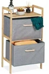 Badregal Mit W&auml;schek&ouml;rben, 1 Offene Ablage & 2 Stoffk&ouml;rbe, Hbt: 76 X 43 X 27 Cm,
