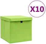 Aufbewahrungsboxen Mit Deckeln 10 Stk. 28x28x28 Cm Gr&uuml;n Vidaxl