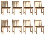 Gartenst&uuml;hle 8 Stk. Mit Kissen Massivholz Teak Vidaxl