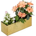 Relaxdays Blumenkasten F&uuml;r Innen, Blument&ouml;pfe & Kr&auml;uter, Rechteckig, Metall, Hbt: