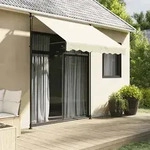 Markise Einziehbar Creme 250x150 Cm Stoff Und Stahl Vidaxl