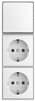 Busch-jaeger Kombination Wippschalter Mit 2 Schuko&reg; Steckdosen Safety+ Wippe, Aus-