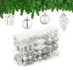 Relaxdays Weihnachtskugeln 72er Set, Glitzernde, Matte & Gl&auml;nzende Baumkugeln,