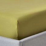 Homescapes - Luxus Spannbettlaken 180x200 Cm Olivgr&uuml;n Satin-spannbetttuch 100%