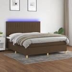 Boxspringbett Mit Matratze & Led Dunkelbraun 160x200 Cm Stoff Vidaxl