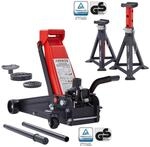 3t Hydraulischer Mit Fu&szlig;pedal 2x Unterstellbock 3 Tonnen Tragkraft 2 Auflagen