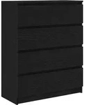 Sideboard Schwarz Eichen-optik 80x35x99 Cm Holzwerkstoff - Vidaxl