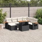 8-tlg. Garten-sofagarnitur Mit Kissen Schwarz Poly Rattan - Vidaxl
