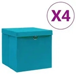 Aufbewahrungsboxen Mit Deckeln 4 Stk. 28x28x28 Cm Babyblau Vidaxl