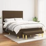 Boxspringbett Mit Matratze Dunkelbraun 140x200 Cm Stoff Vidaxl