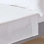 Homescapes - Bettlaken Ohne Gummizug Weiss 100% Bio Baumwolle, Fadendichte 400, 230 X