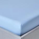 Homescapes - Spannbettlaken Extra Tief Blau, Fadendichte 200, 90 X 190 Cm