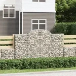 Vidaxl - Gabionen Mit Hochbogen 8 Stk. 200x50x120/140cm Verzinktes Eisen