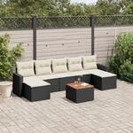 8-tlg. Garten-sofagarnitur Mit Kissen Schwarz Poly Rattan - Vidaxl