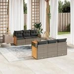 7-tlg. Garten-sofagarnitur Mit Kissen Grau Poly Rattan - Vidaxl