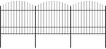 Gartenzaun Mit Speerspitzen Stahl (1,5 - 1,75) X 5,1 M Schwarz - Vidaxl