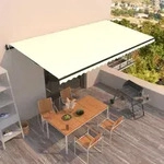 Markise Automatisch Einziehbar 600x350 Cm Creme Vidaxl