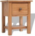 Vidaxl Nightstand 36x30x47 Cm Solid Oak Wood