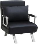 Homcom - Schlafsofa Schlafcouch Mit Verstellbarer R&uuml;ckenlehne, Wurfkissen, Sofa Mit