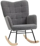 Homcom - Schaukelstuhl, Schaukelsessel Mit Berbervliesoptik, Armlehne, Gepolsterter