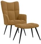 Relaxsessel Mit Hocker Braun Samt - Vidaxl