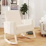Schaukelstuhl Creme Stoff Vidaxl
