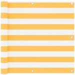 Vidaxl Balcony Screen White And Yellow 90x600 Cm Oxford Fabric