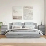 Nachttische 2 Stk. Grau Sonoma 40x35x62,5 Cm Holzwerkstoff - Vidaxl