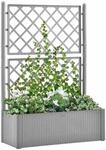 Garten-hochbeet Mit Spalier Und Selbstbew&auml;sserungssystem Grau - Vidaxl