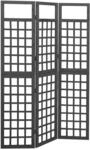 Spalier/paravent 3-teilig Massivholz Tanne Schwarz 121x180 Cm - Vidaxl
