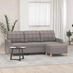 3-sitzer-sofa Mit Hocker Taupe 180 Cm Stoff - Vidaxl
