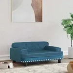 Hundebett Blau 70x45x30 Cm Samt Vidaxl