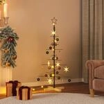 Vidaxl Metal Christmas Tree With Wooden Base Black 120 Cm