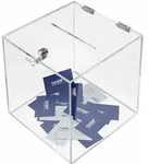 Hmf 46917 Spendenbox Acryl W&uuml;rfel, 25 X 25 X 25 Cm