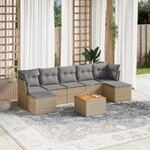 8-tlg. Garten-sofagarnitur Mit Kissen Beige Poly Rattan - Vidaxl