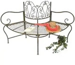 Dandibo - Baumbank Metall Wetterfest Braun 135 Cm 3-sitzer Halbrund Jc112287