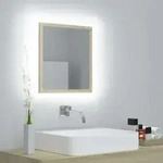 Led-badspiegel Sonoma-eiche 40x8,5x37 Cm Acryl Vidaxl