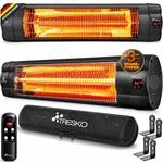 Infrarot Heizstrahler 2500w Schwarz Mit Fernbedienung, Timer & Abdeckung